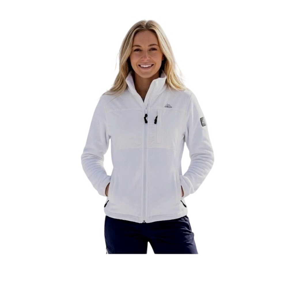 Snozu Fleece Jacket Winter White Knit Full Zip Long Sleeve Lightweight S